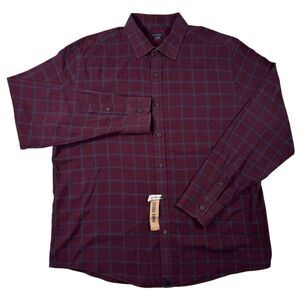 UNTUCKit Mens XL Red Plaid Long Sleeve Button Up Flannel Shirt
